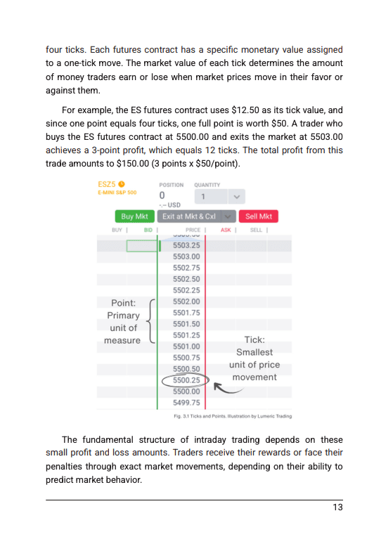 A sample page from Day Trading Futures
