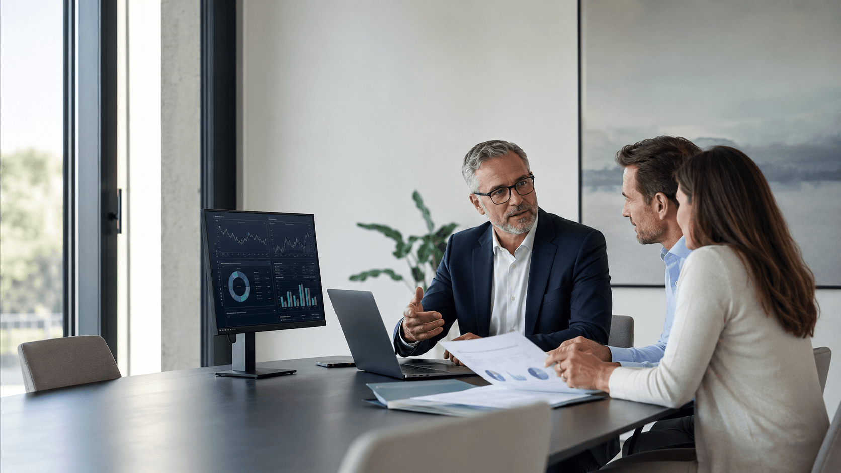 Financial advisor meeting with a client