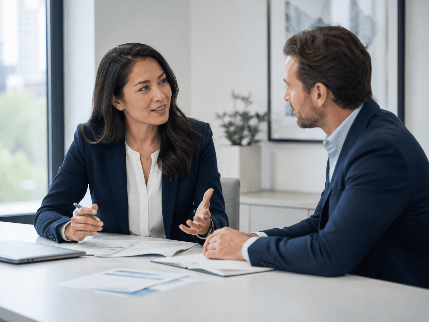 Lumeric advisor meeting with a client